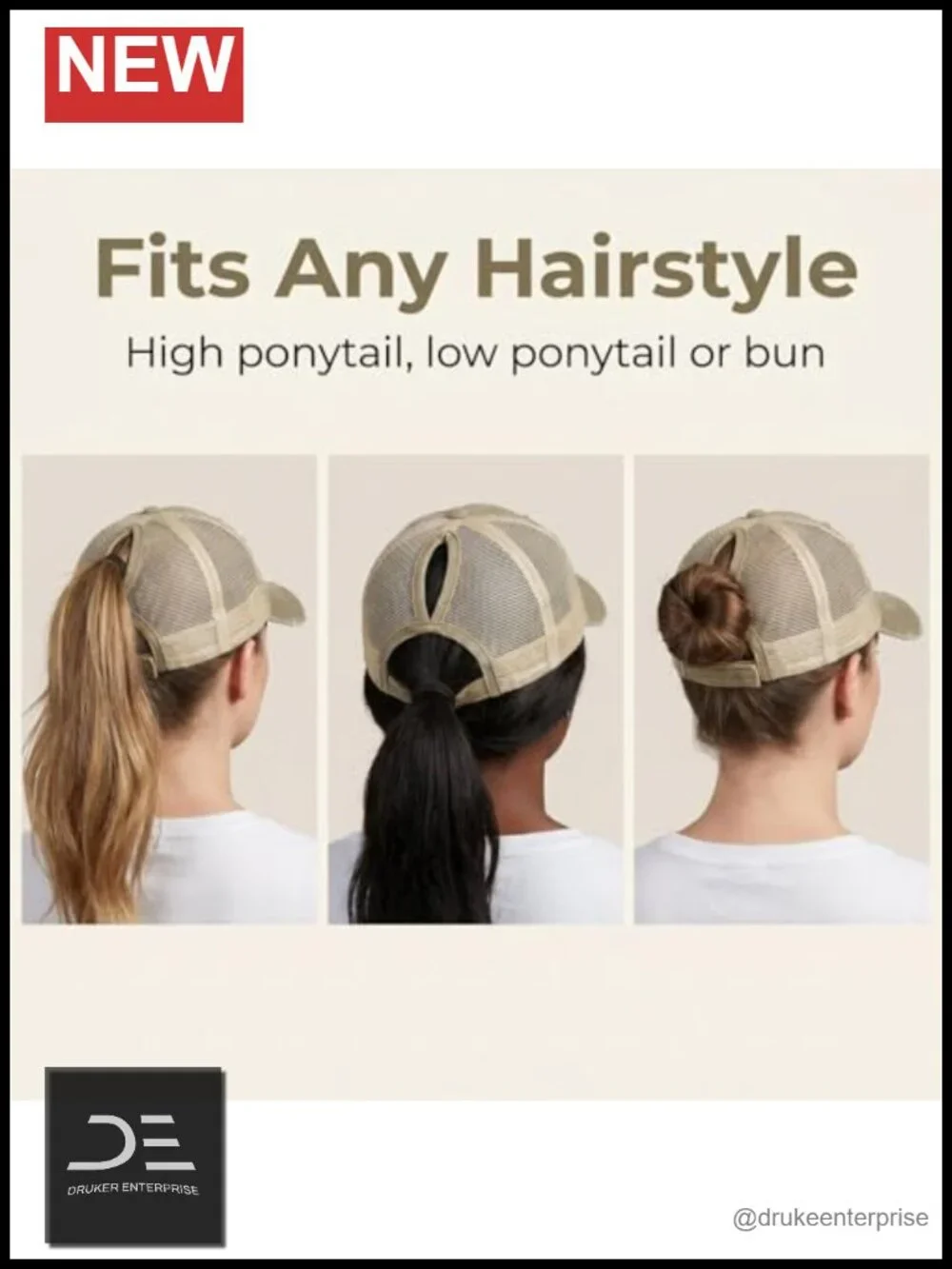 Distressed Baseball Cap with Ponytail Openings High Messy Bun Hats Washed